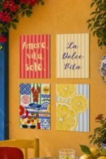 Blue Tile Pattern Table Mat Set